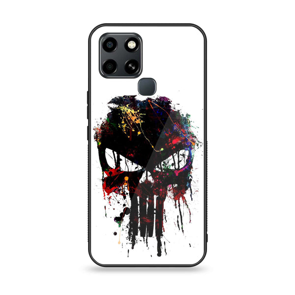 Infinix Smart 6 - Punisher Skull Design -  Premium Printed Metal soft Bumper shock Proof Case