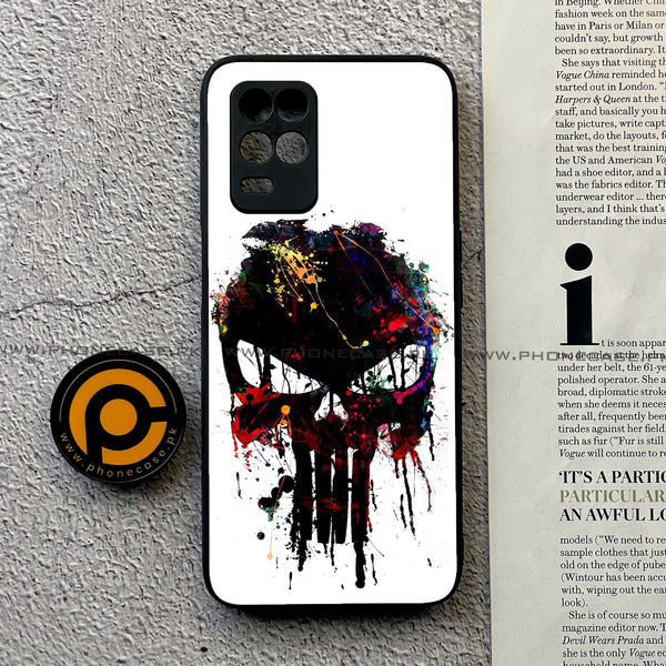 Realme Narzo 30 5G - Punisher Skull Design -  Premium Printed Metal soft Bumper shock Proof Case