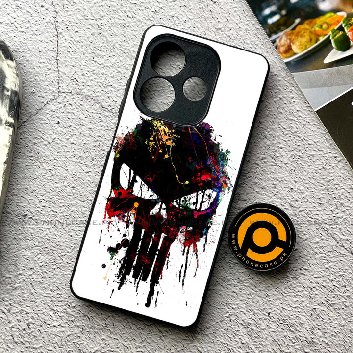 Oppo A5 Pro  - Punisher Skull Design - Premium Printed Metal soft Bumper shock Proof Case