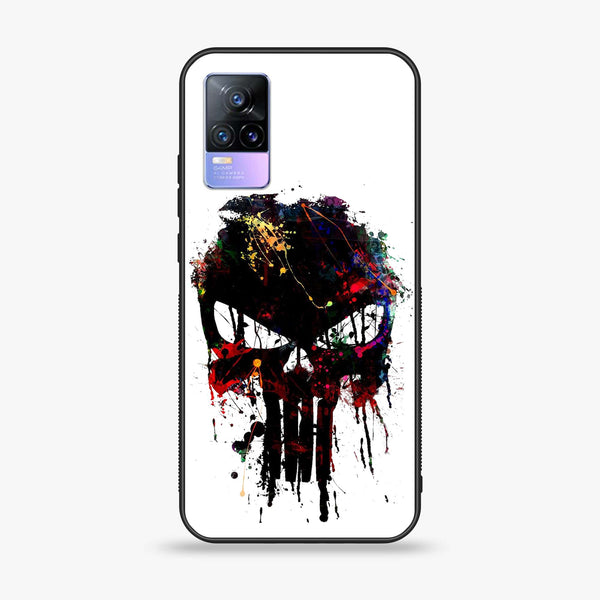 Vivo V21e - Punisher Skull Design - Premium Printed Glass soft Bumper Shock Proof Case