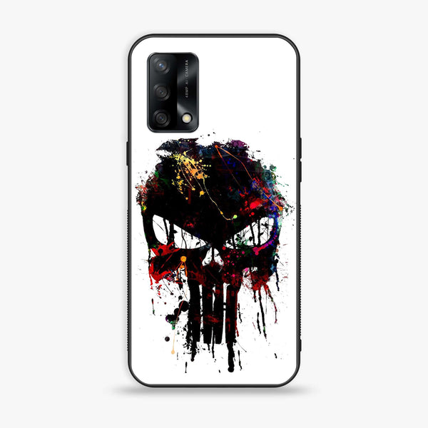Oppo F19s - Punisher Skull Design - Premium Metal Printed soft Bumper shock Proof Case