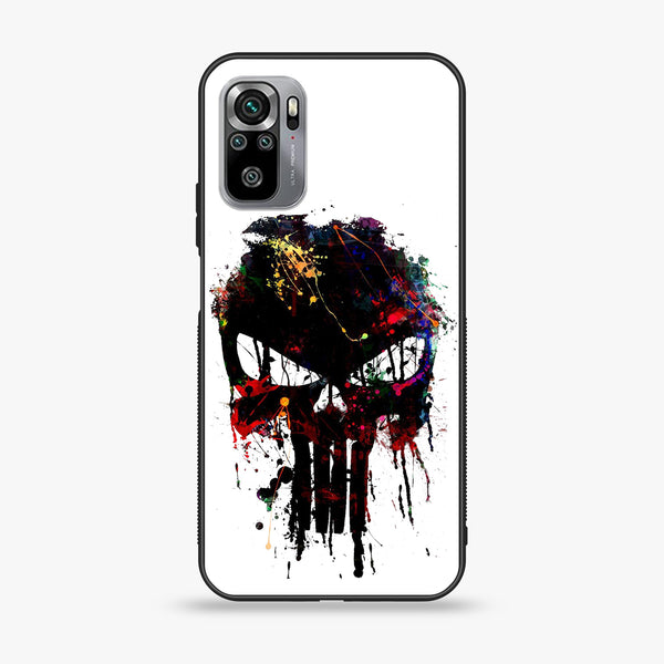 Xiaomi Redmi Note 10S - Punisher Skull Design - Premium Printed Glass soft Bumper shock Proof Case