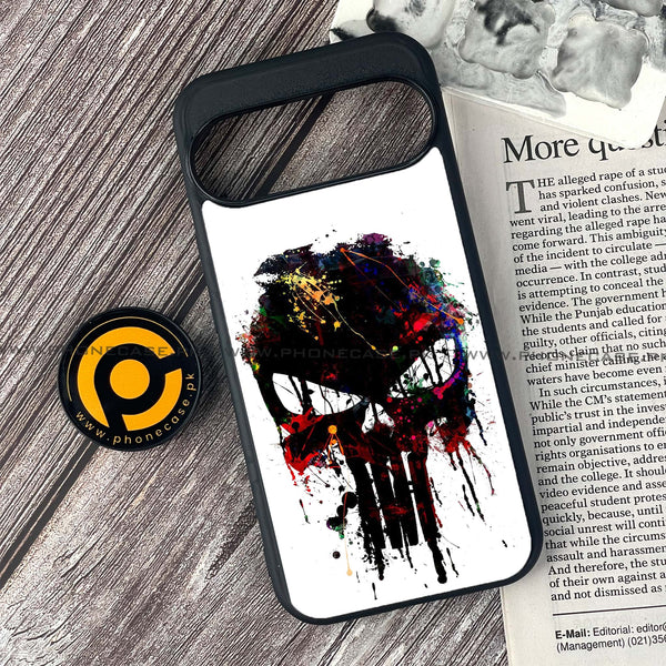 Google Pixel 9 - Punisher Skull Design - Premium Printed Glass soft Bumper shock Proof Case