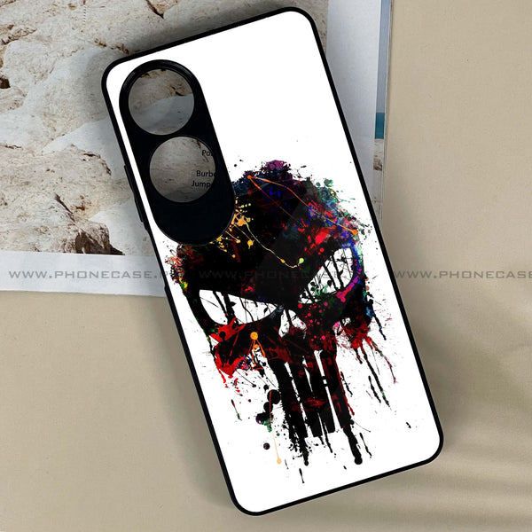 Oppo A60 - Punisher Skull Design -  Premium Printed Metal soft Bumper shock Proof Case