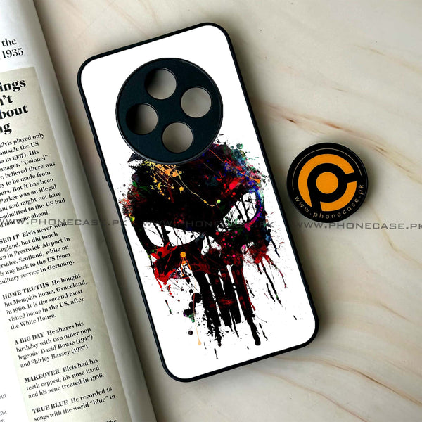 Tecno Spark 30 - Punisher Skull Design - Premium Printed Glass soft Bumper Shock Proof Case CS-33879