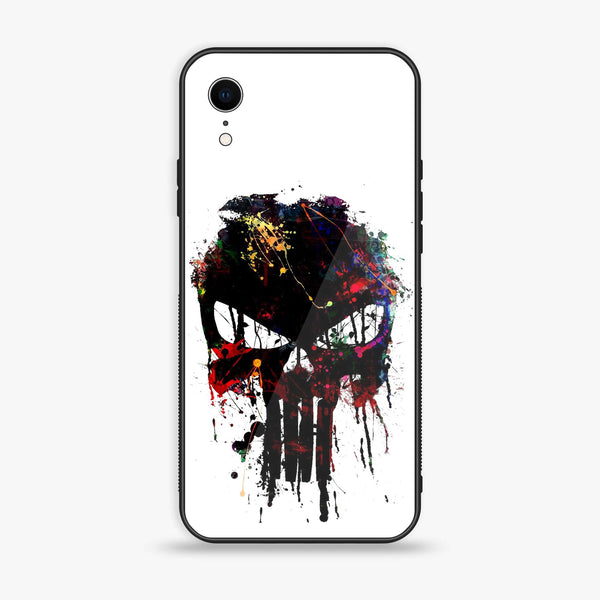 iPhone XR - Punisher Skull Design - Premium Printed Glass soft Bumper Shock Proof Case