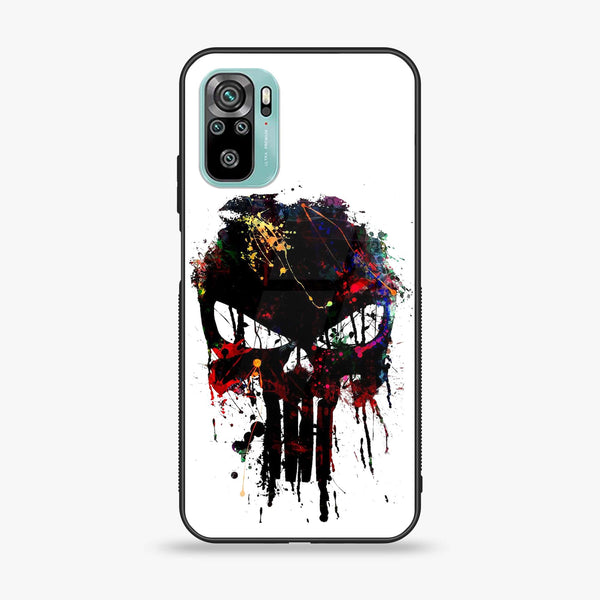 Xiaomi Redmi Note 10 - Punisher Skull Design - Premium Printed Glass soft Bumper shock Proof Case