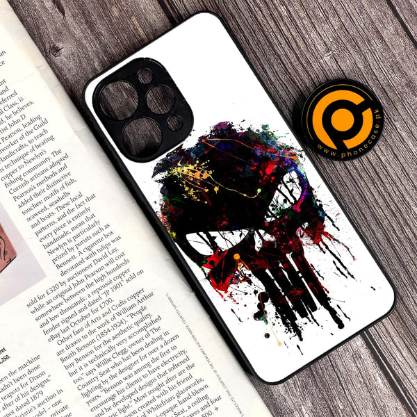 Xiaomi Redmi 12 - Punisher Skull Design - Premium Printed Glass soft Bumper Shock Proof Case CS-9705 CS-32492