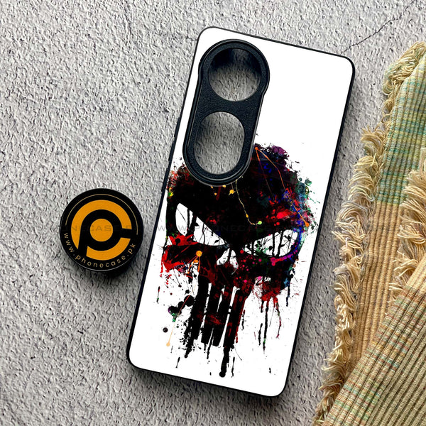 Vivo V40 Pro - Punisher Skull Design - Premium Metal Printed soft Bumper shock Proof Case
