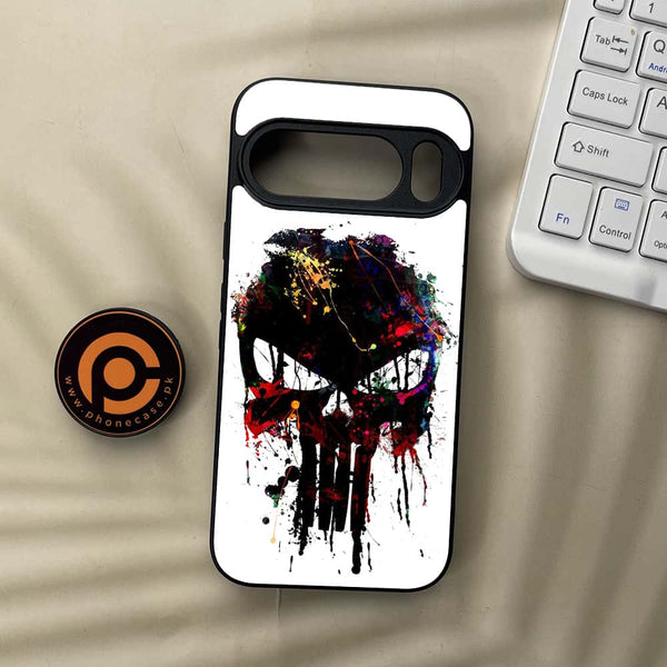 Google Pixel 10 Pro  - Punisher Skull Design - Premium Metal Printed soft Bumper Shock Proof Case