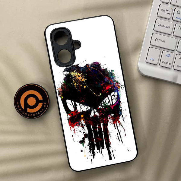 Tecno Spark Go 2 - Punisher Skull Design - Premium Metal Printed soft Bumper Shock Proof Case