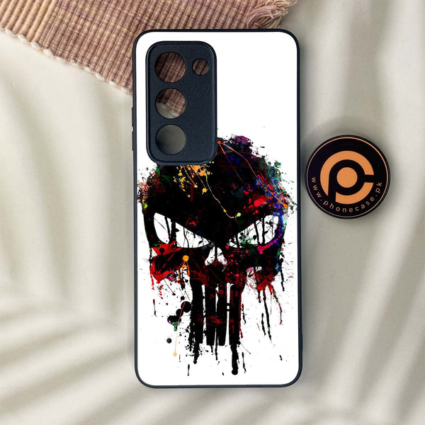 Oppo A5 2025 - Punisher Skull Design - Premium Metal Printed soft Bumper shock Proof Case