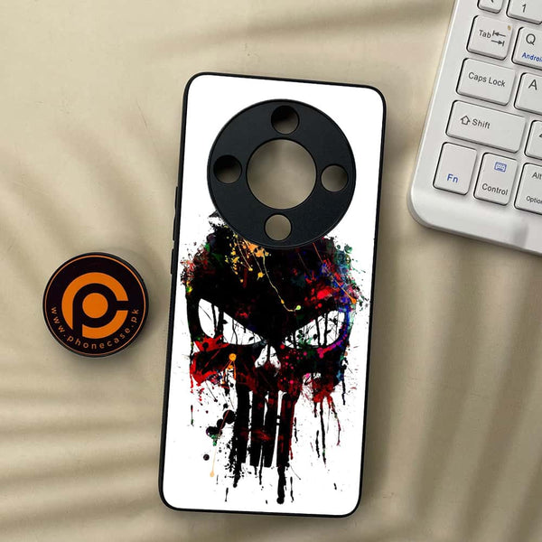 Honor x9b 5G - Punisher Skull Design - Premium Metal Printed soft Bumper shock Proof Case