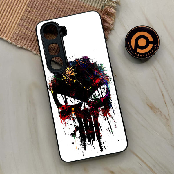 Vivo Y400 - Punisher Skull Design - Premium Metal Printed soft Bumper shock Proof Case