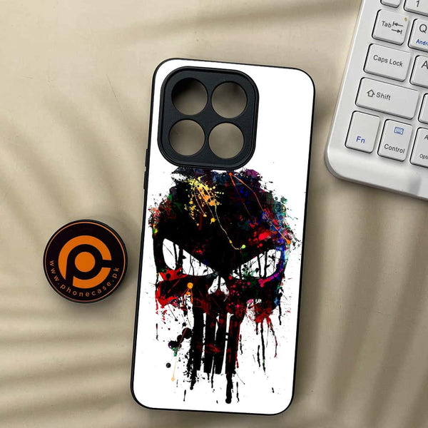 Honor X5b Plus - Punisher Skull Design - Premium Metal Printed soft Bumper shock Proof Case