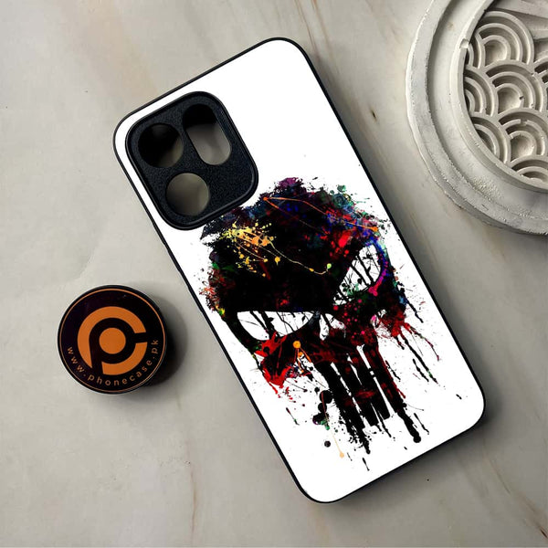 Oppo Reno 14F -  Punisher Skull Design  - Premium Metal Printed Soft Bumper Shockproof Case