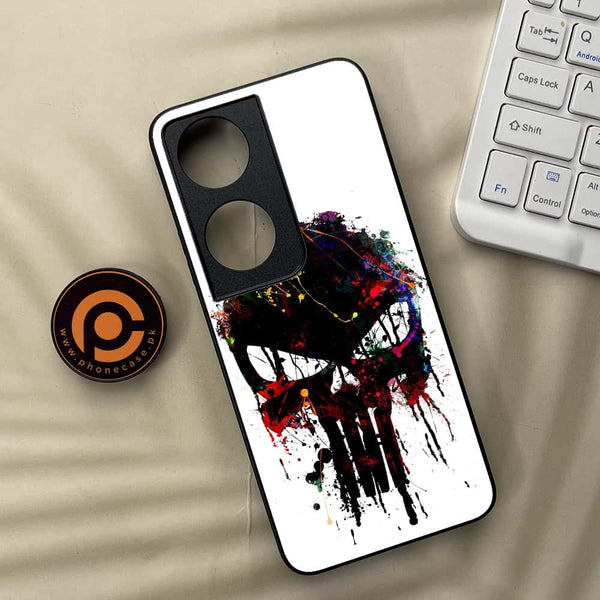 Honor x7b - Punisher Skull Design - Premium Metal Printed soft Bumper shock Proof Case