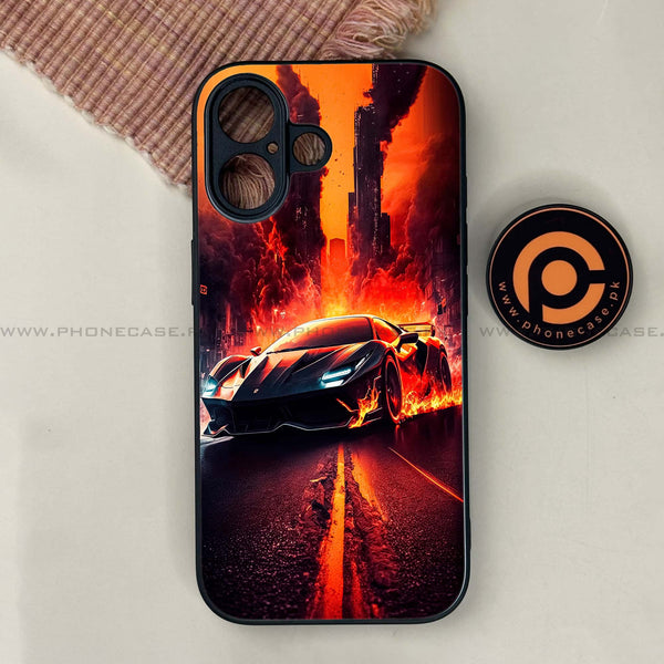 iPhone 17 - Racing Series - Premium Printed Glass soft Bumper shock Proof Case