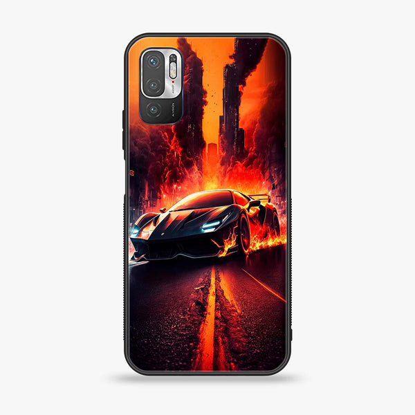 Xiaomi Redmi Note 10 5G - Racing Series - Premium Printed Glass soft Bumper shock Proof Case