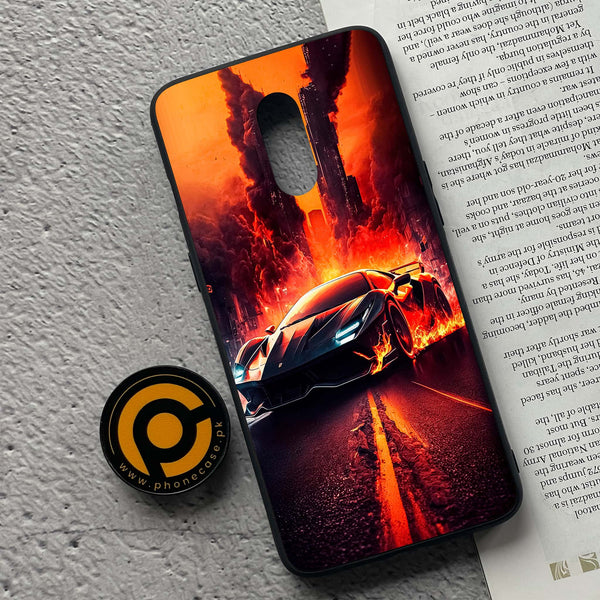 OnePlus 7 - Racing Design 1 - Premium Metal Printed soft Bumper Shock Proof Case CS-17919
