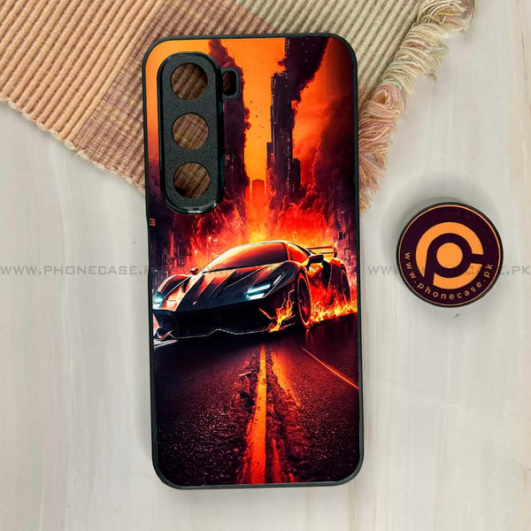 Infinix Hot 60i - Racing Series - Premium Metal Printed soft Bumper shock Proof Case
