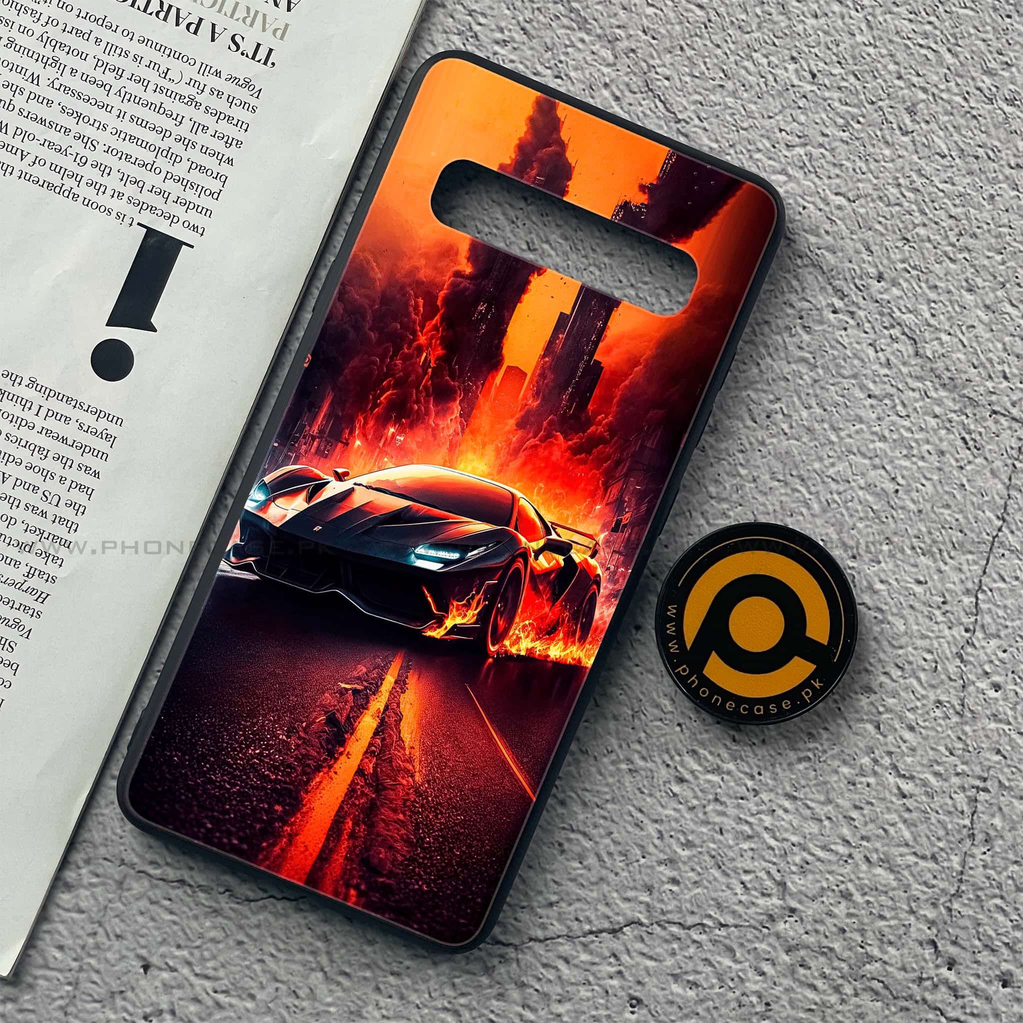 Samsung Galaxy S10 5G - Racing Series - Premium Printed Glass soft Bumper shock Proof Case