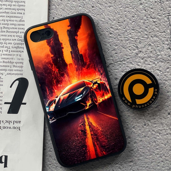 iPhone 7 / 8 - Racing Series - Premium Printed Glass soft Bumper shock Proof Case