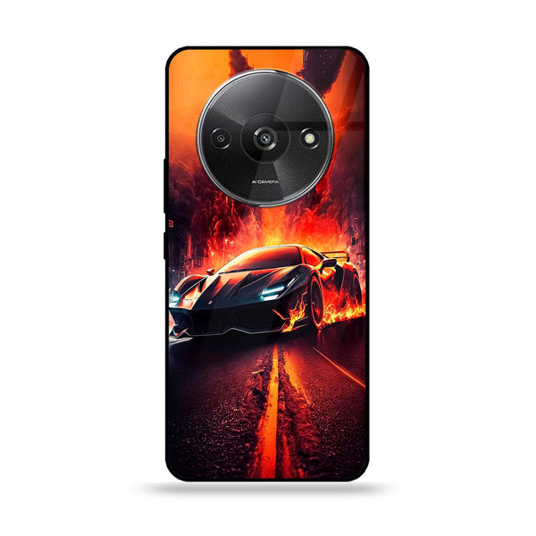 Xiaomi Redmi A3 - Racing Design 1 - Premium Printed Glass soft Bumper shock Proof Case CS-23467
