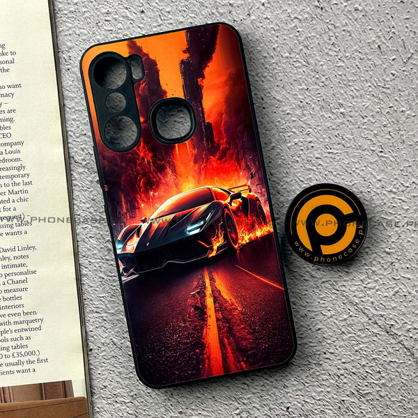 Infinix Hot 12 Pro - Racing 2.0 Series - Premium Printed Glass soft Bumper shock Proof Case