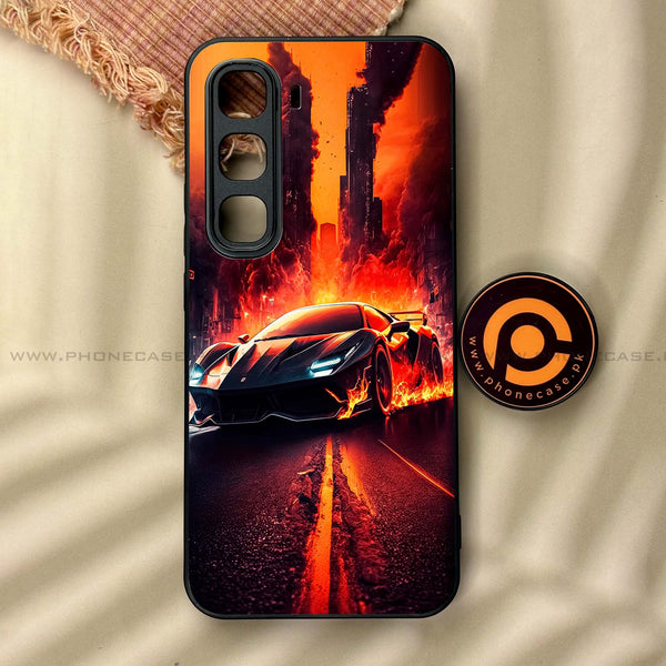 Infinix Hot 60 Pro Plus - Racing Series - Premium Metal Printed soft Bumper shock Proof Case