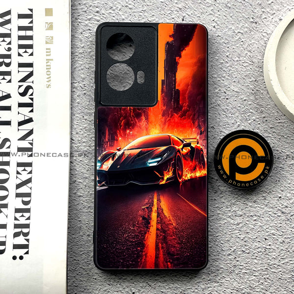 Moto G85 - Racing Series - Premium Printed Glass soft Bumper shock Proof Case