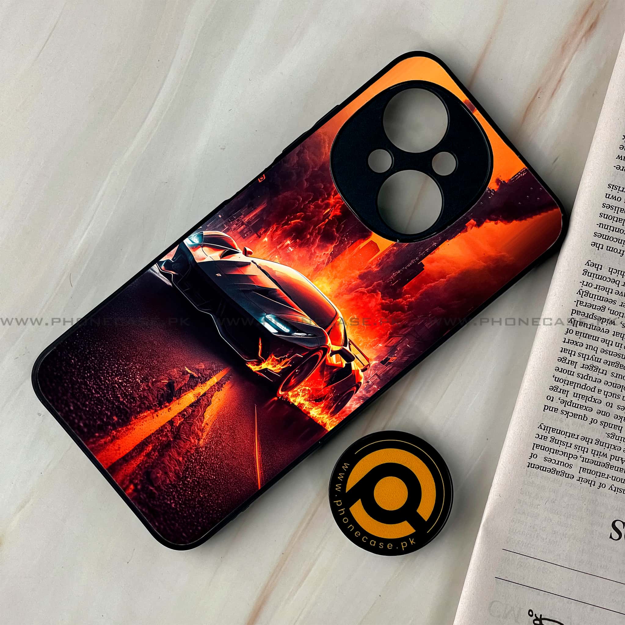 Tecno Spark Go 1 - Racing Series - Premium Printed Glass soft Bumper shock Proof Case