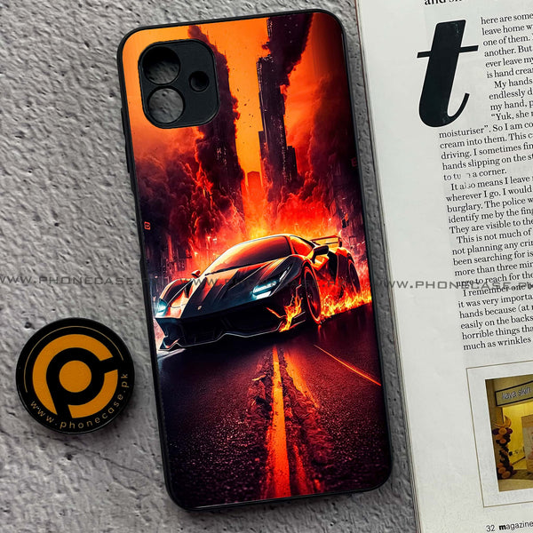 Samsung Galaxy A04 - Racing Series - Premium Printed Glass soft Bumper shock Proof Case