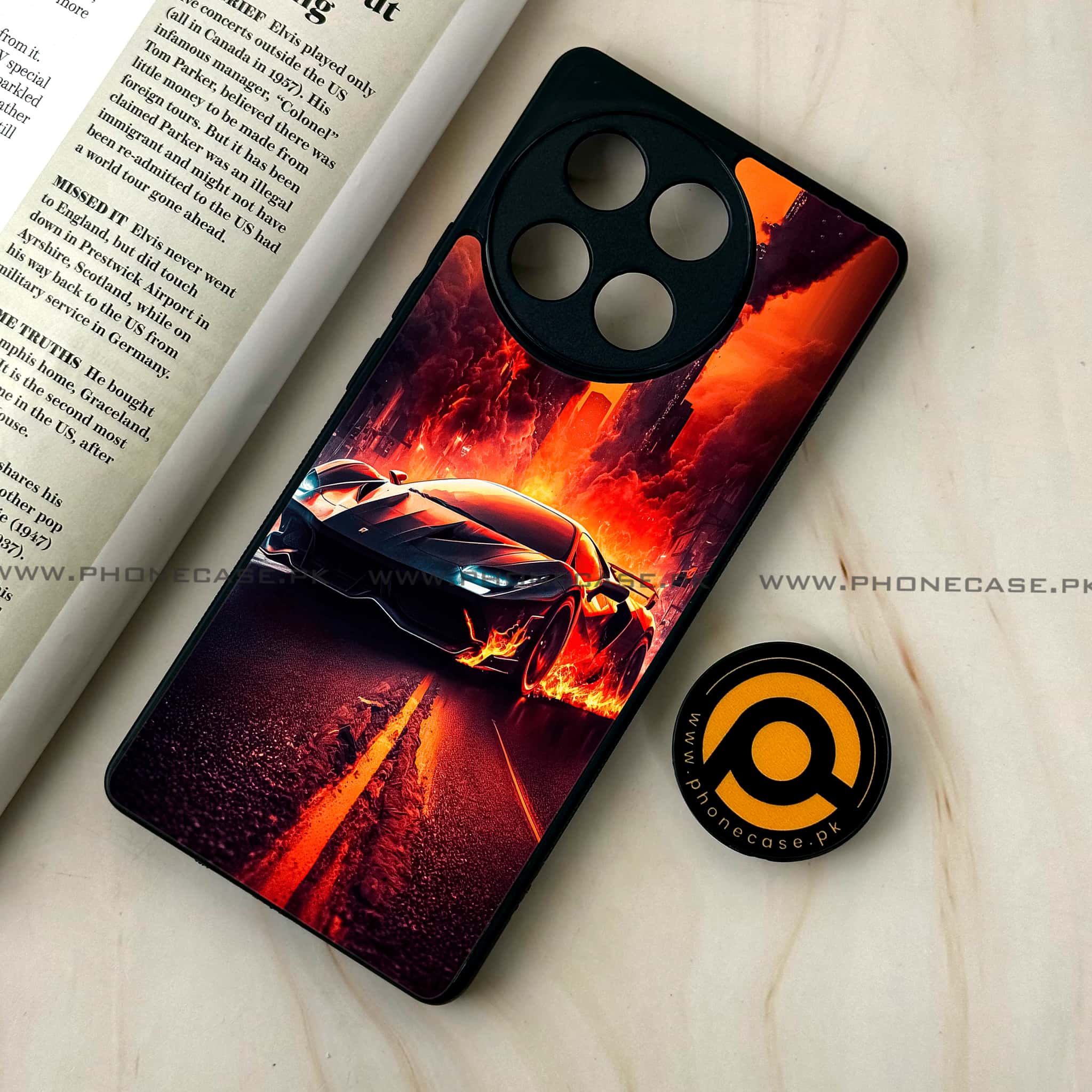 Tecno Camon 30s - Racing Design 1 - Premium Metal  Printed soft Bumper shock Proof Case CS-28608