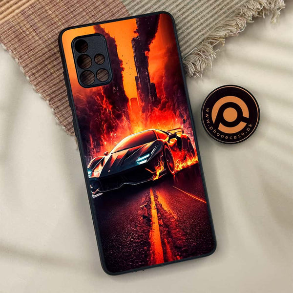 Samsung Galaxy A71 - Racing Series - Premium Metal Printed soft Bumper shock Proof Case