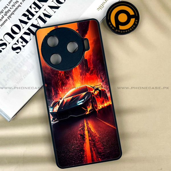 Tecno Camon 30 Pro - Racing Series - Premium Printed Glass soft Bumper shock Proof Case