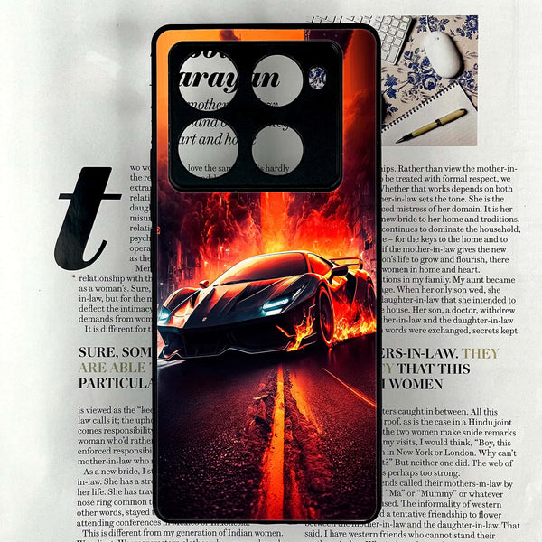 Infinix Note 40 Pro Plus - Racing Series - Premium Metal Printed soft Bumper shock Proof Case