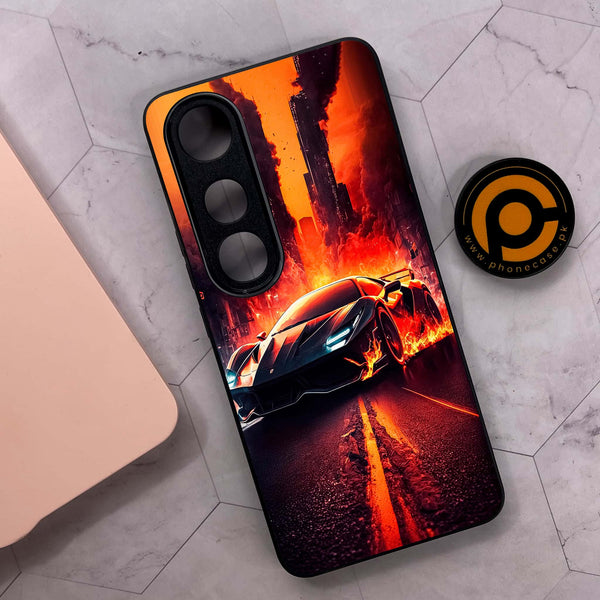 Vivo V50 Lite - Racing Series - Premium Metal Printed soft Bumper shock Proof Case