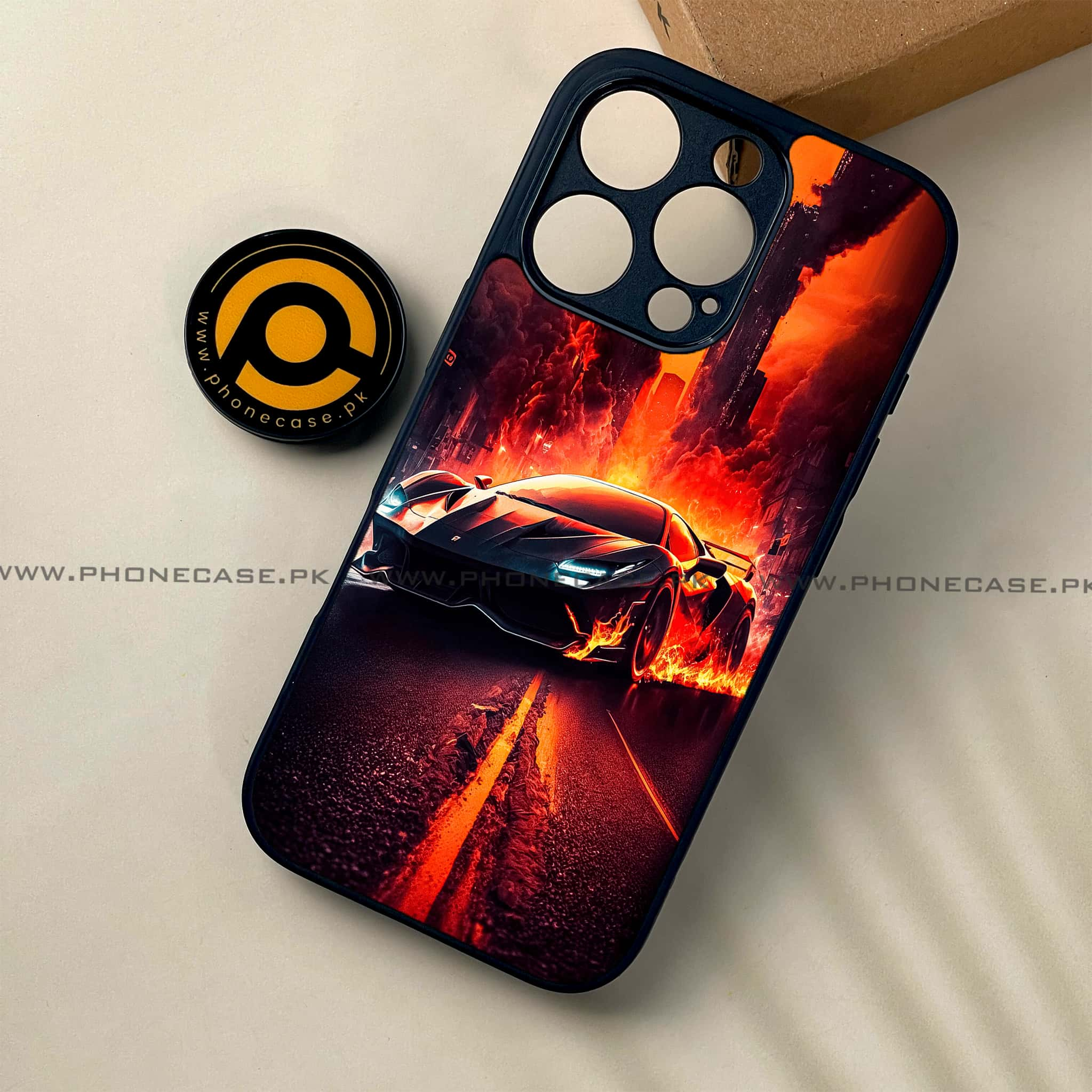 iPhone 16 Pro - Racing Series - Premium Printed Glass soft Bumper shock Proof Case