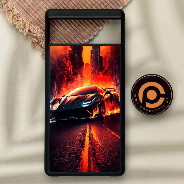 Google Pixel 6 - Racing Series - Premium Metal Printed soft Bumper Shock Proof Case