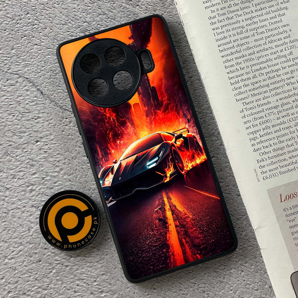 Tecno Spark 20 pro plus - Racing Series - Premium Printed Glass soft Bumper shock Proof Case