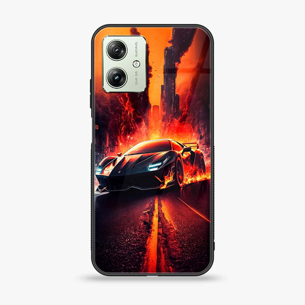 Motorola Moto G54 - Racing Series - Premium Printed Glass soft Bumper shock Proof Case