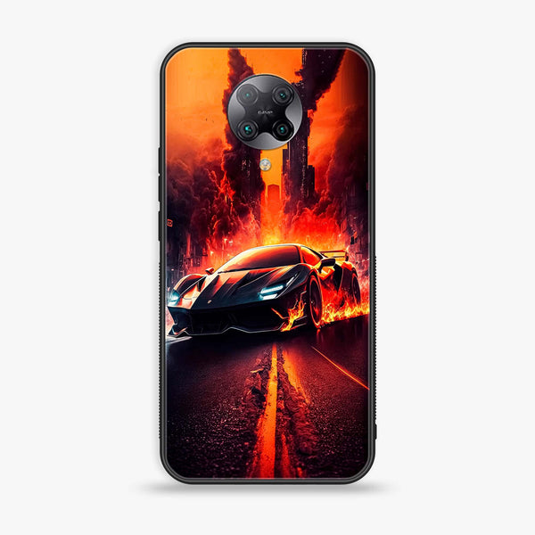 Xiaomi Poco F2 Pro - Racing Series - Premium Printed Glass soft Bumper shock Proof Case