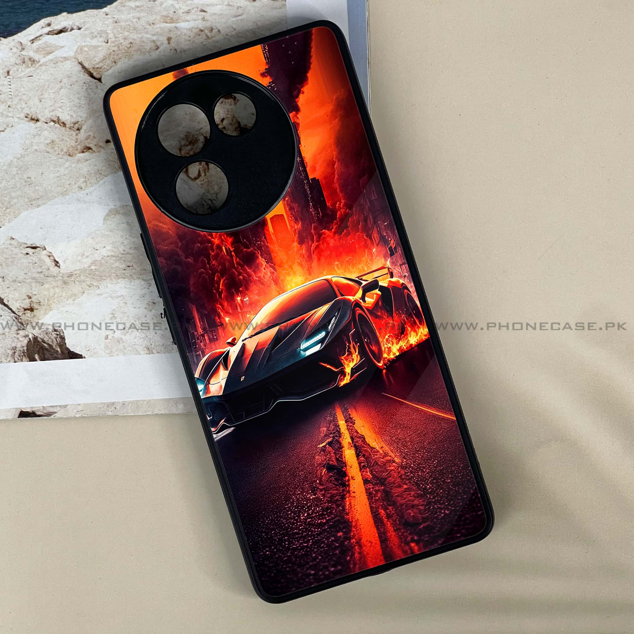 Vivo V30E - Racing Series - Premium Printed Metal soft Bumper shock Proof Case