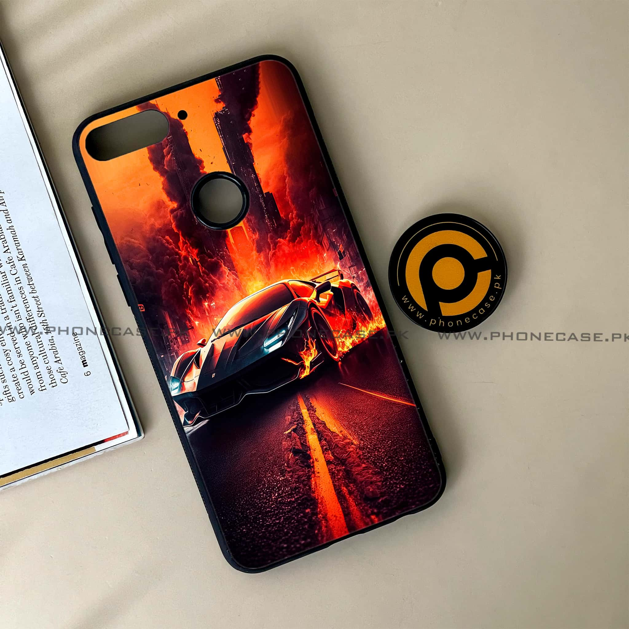 Huawei Y7 Prime (2018) - Racing Series - Premium Printed Glass soft Bumper shock Proof Case