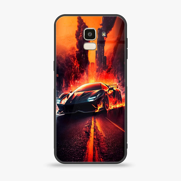 Samsung Galaxy J6 (2018) - Racing Series - Premium Printed Glass soft Bumper shock Proof Case