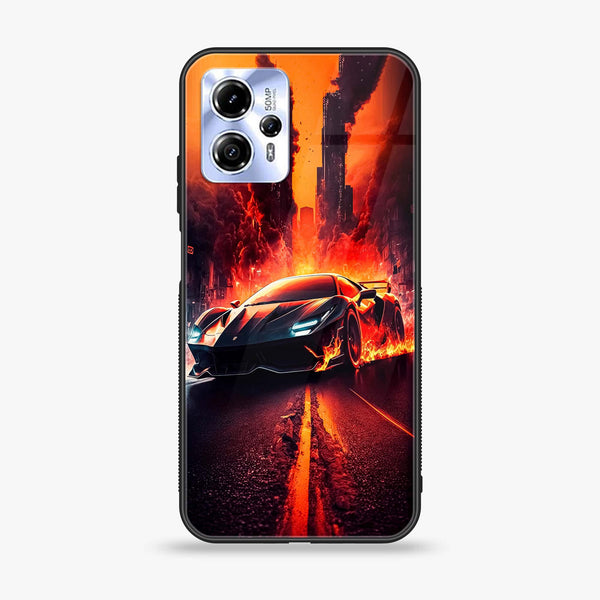 Motorola Moto G23 - Racing Series - Premium Printed Glass soft Bumper shock Proof Case