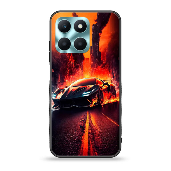 Honor X6a - Racing Series - Premium Printed Glass soft Bumper shock Proof Case