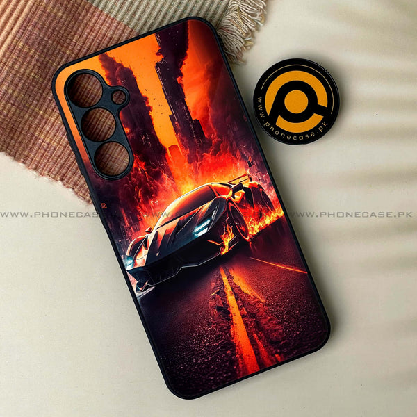 Galaxy A55 5G - Racing Design 1 -  Premium Printed Metal soft Bumper shock Proof Case CS-21356