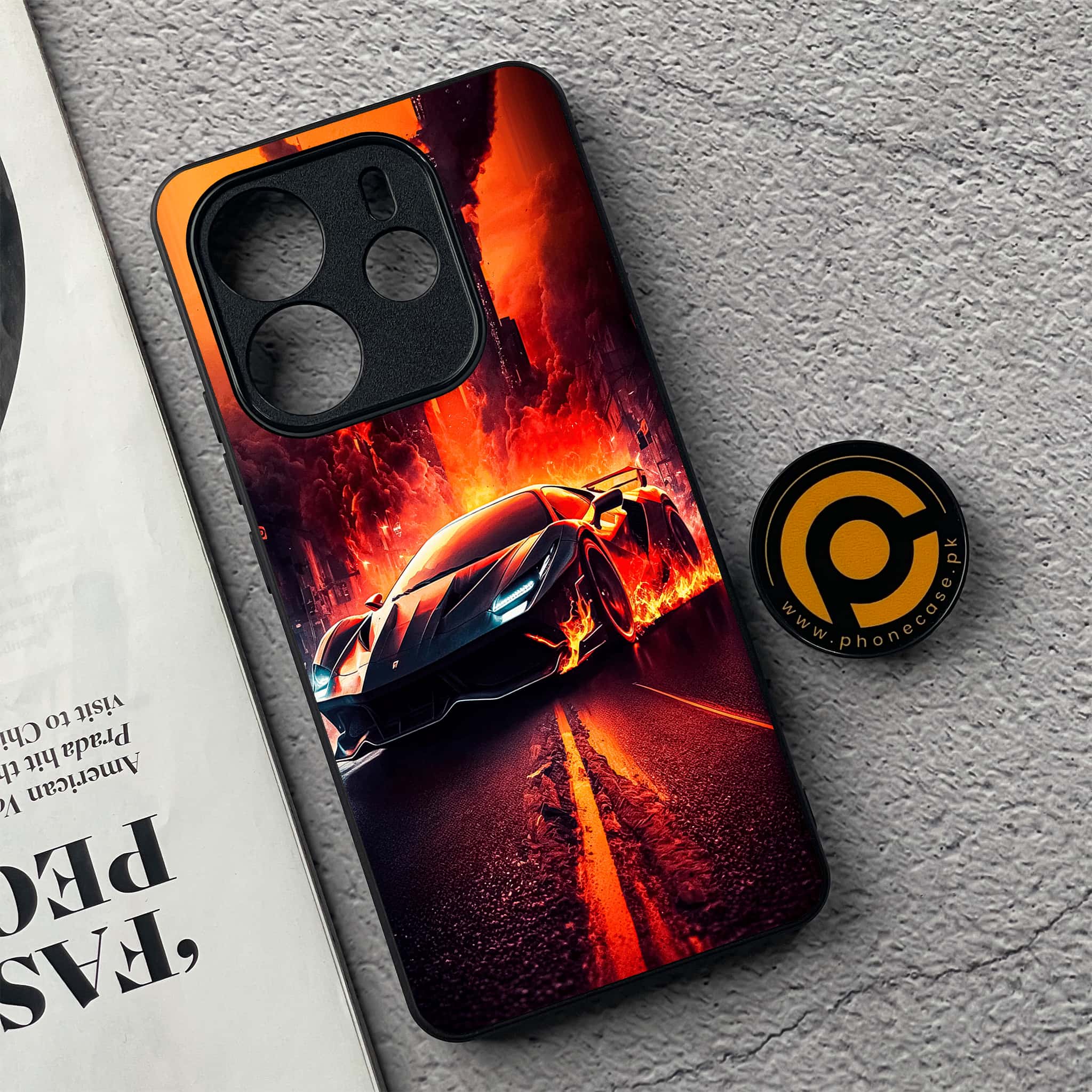 Xiaomi Redmi Note 14 - Racing Series - Premium Printed Glass soft Bumper shock Proof Case